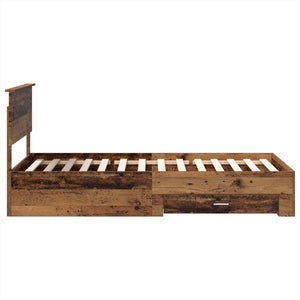 Sängram med huvudgavel Gammalt trä 100 x 200 cm Konstruerat trä