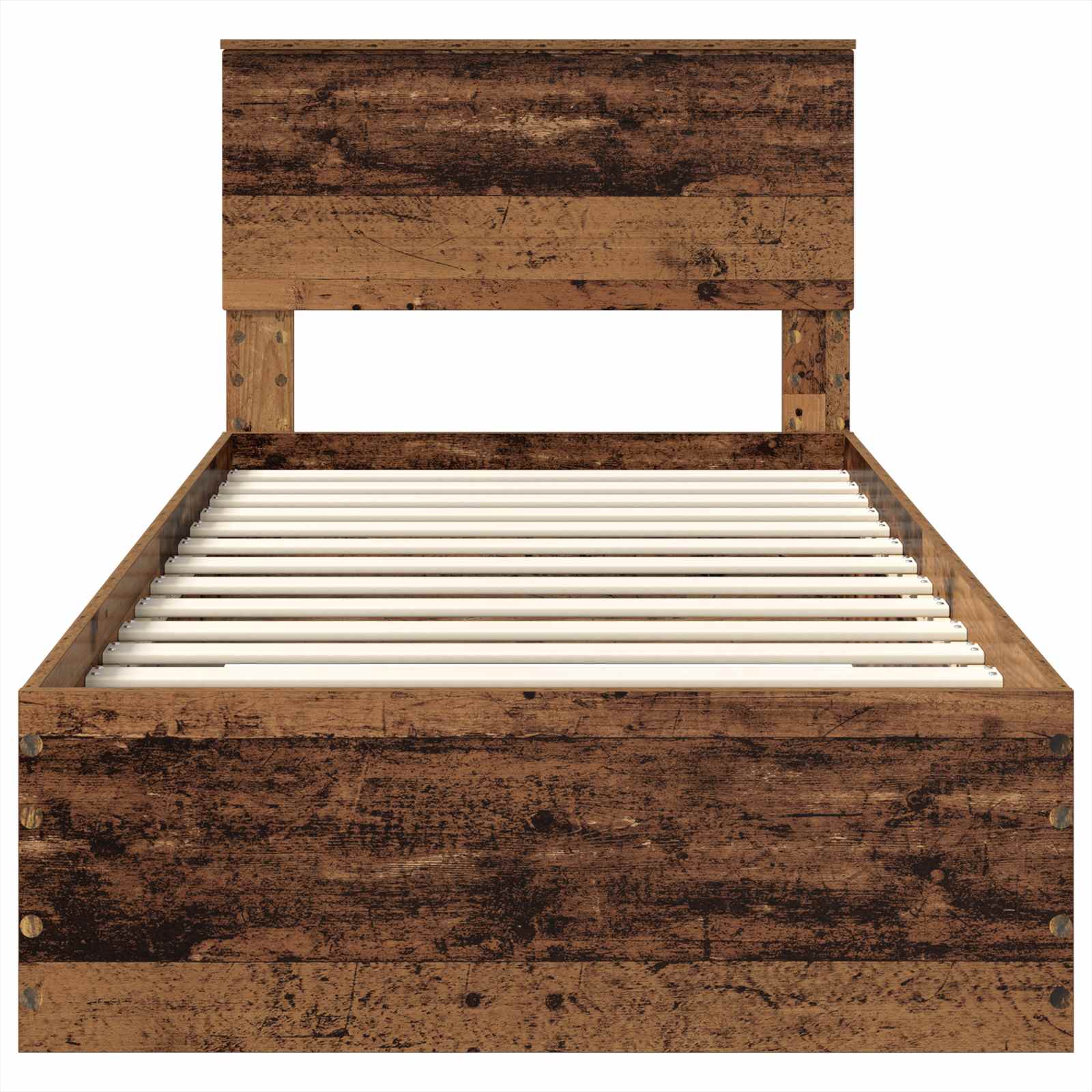 Sängram med huvudgavel Gammalt trä 90 x 200 cm Konstruerat trä