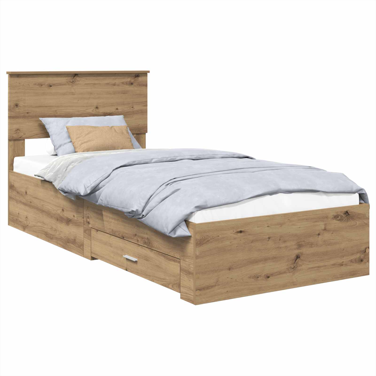 Sängram med låda Artisan Ek 90 x 200 cm Konstruerat trä