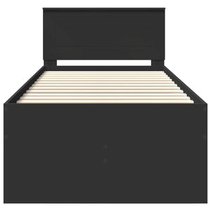 Sängsoffa med låda Svart 100 x 200 cm Konstruerat trä