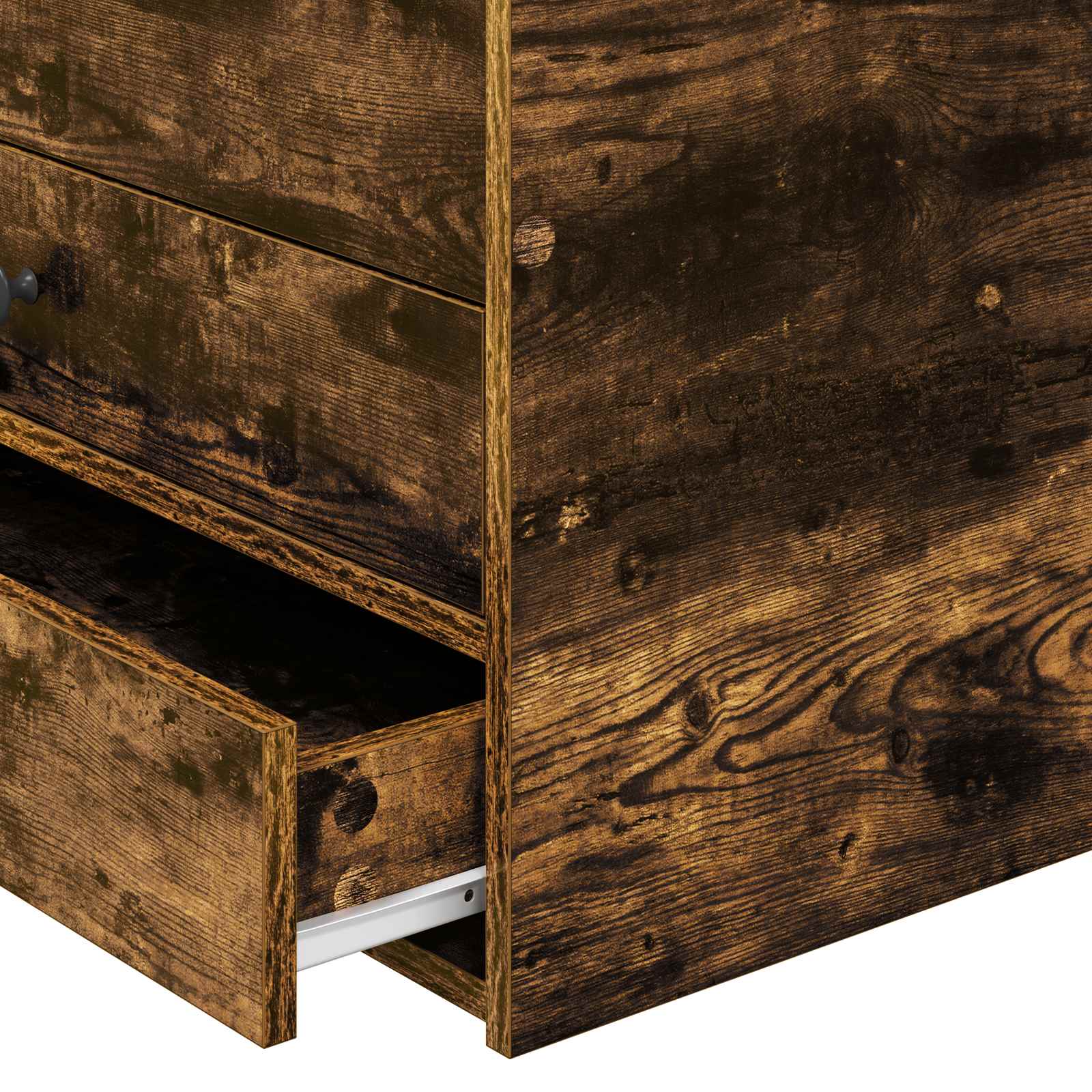 Sängsoffa Rökt Ek och Svart 90 x 200 cm Konstruerat trä