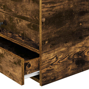 Sängsoffa Rökt Ek och Svart 90 x 200 cm Konstruerat trä