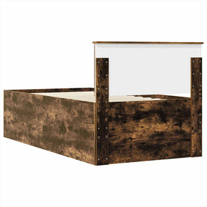 Sängsoffa Rökt Ek och Svart 90 x 200 cm Konstruerat trä