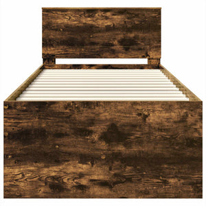 Sängsoffa Rökt Ek och Svart 90 x 200 cm Konstruerat trä