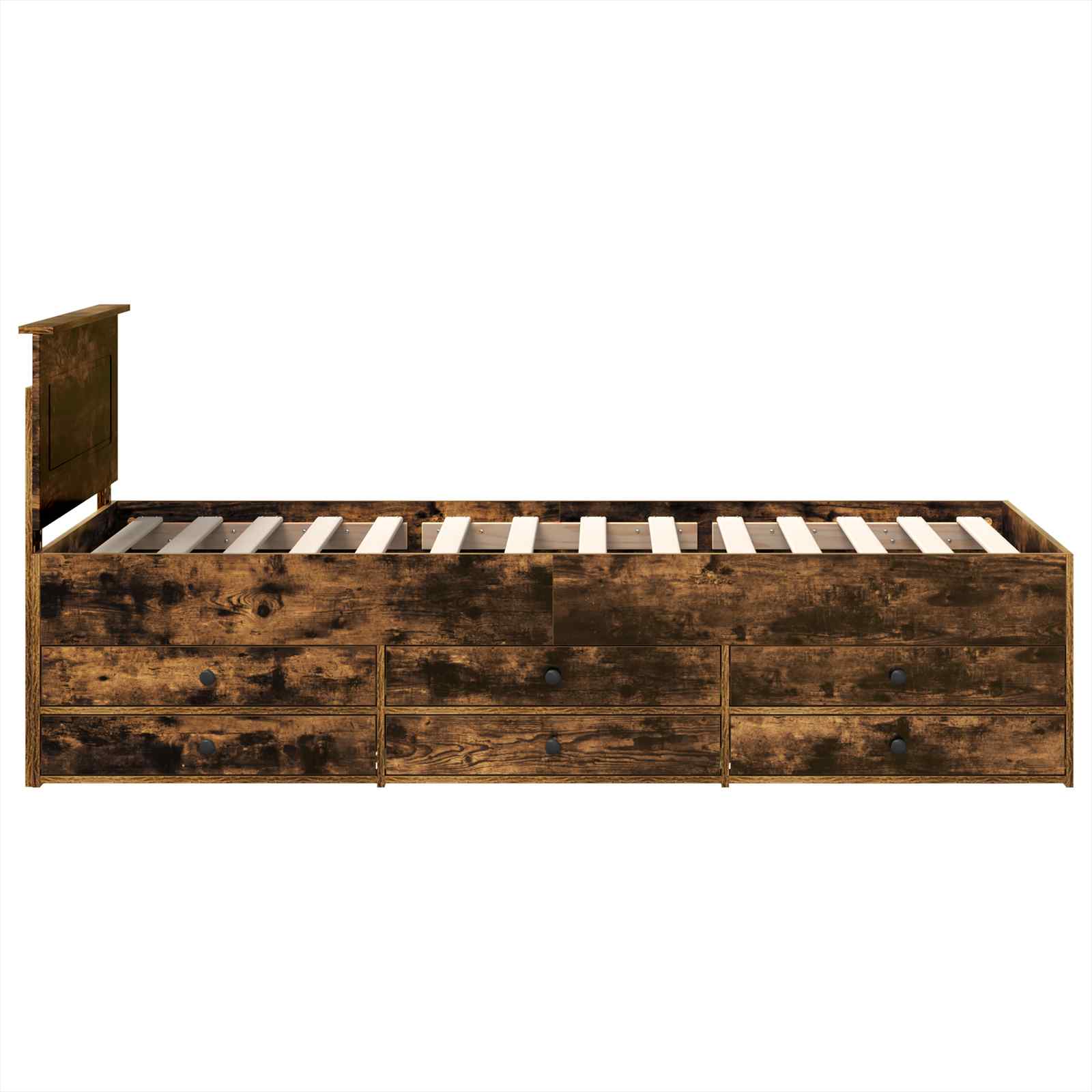 Sängsoffa Rökt Ek och Svart 90 x 200 cm Konstruerat trä