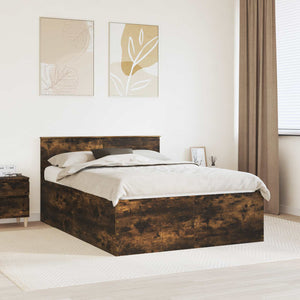 Sängram med huvudgavel Rökt ek 160 x 200 cm Konstruerat trä