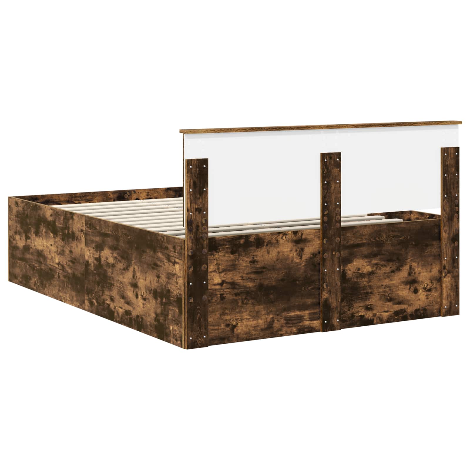 Sängram med huvudgavel Rökt ek 160 x 200 cm Konstruerat trä