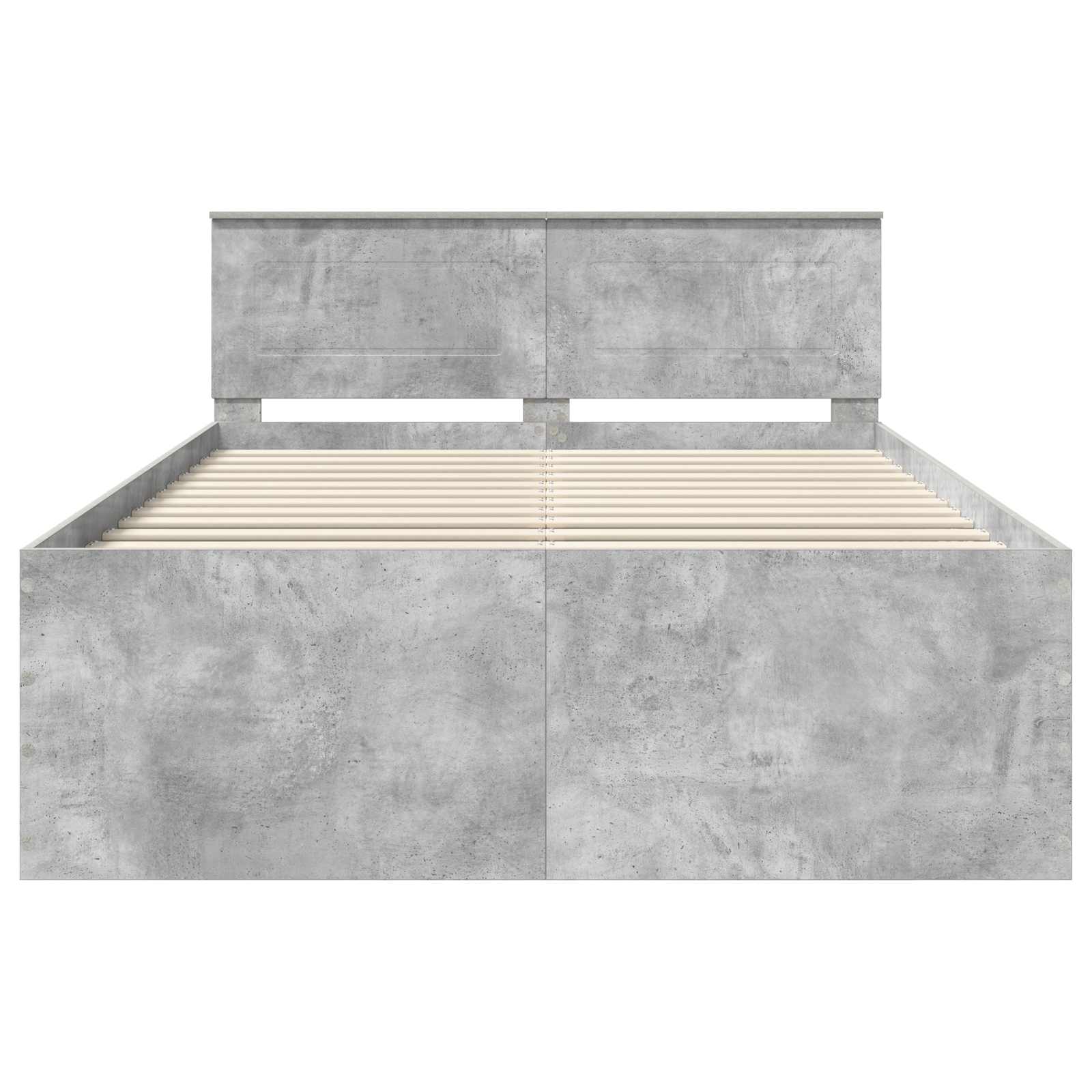 Sängram med huvudgavel Betonggrå 150 x 200 cm Konstruerat trä