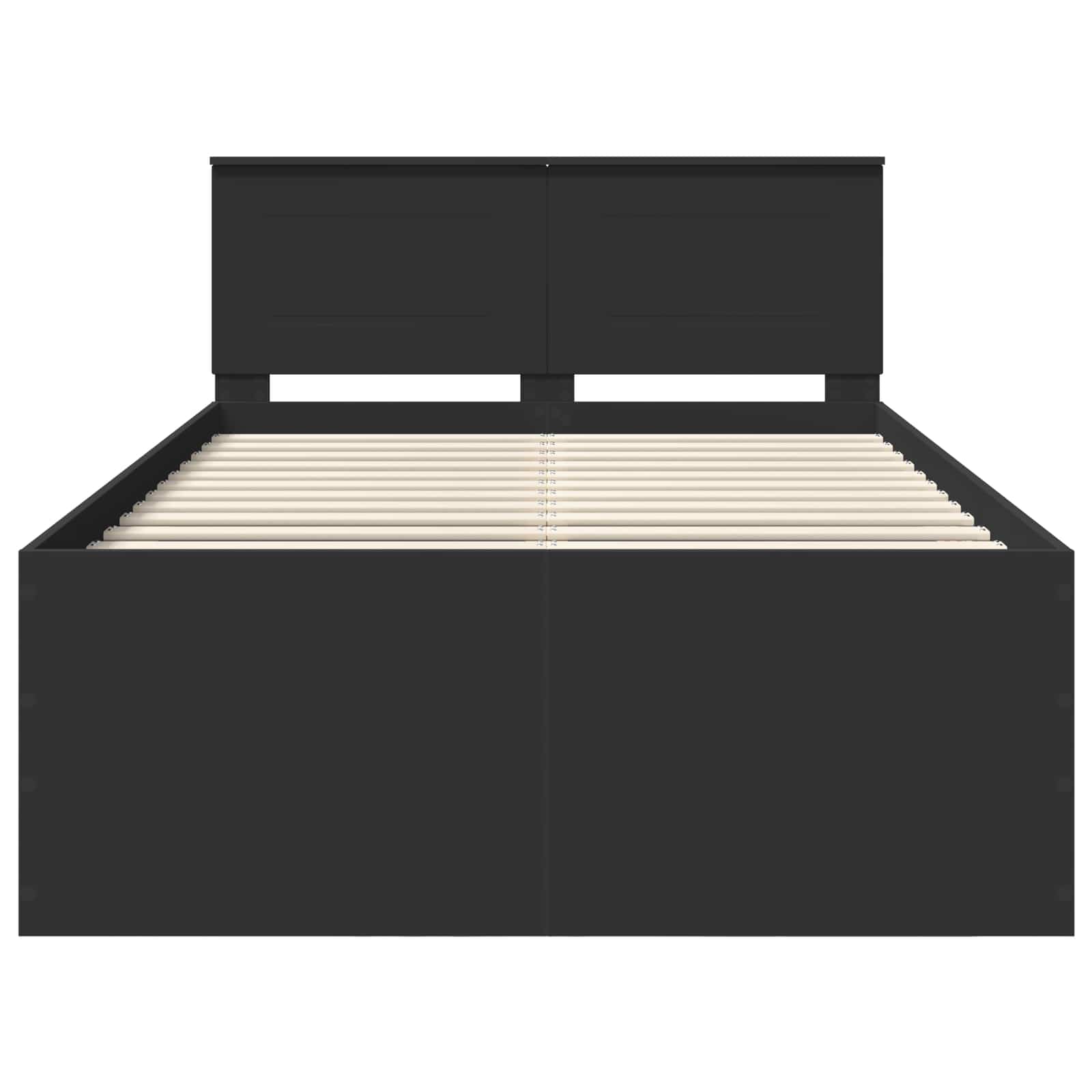 Sängram med huvudgavel Svart 120 x 190 cm Konstruerat trä