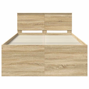 Sängram med huvudgavel Sonoma-ek 120 x 190 cm Konstruerat trä
