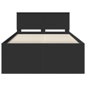 Sängram med huvudgavel Svart 120 x 200 cm Konstruerat trä