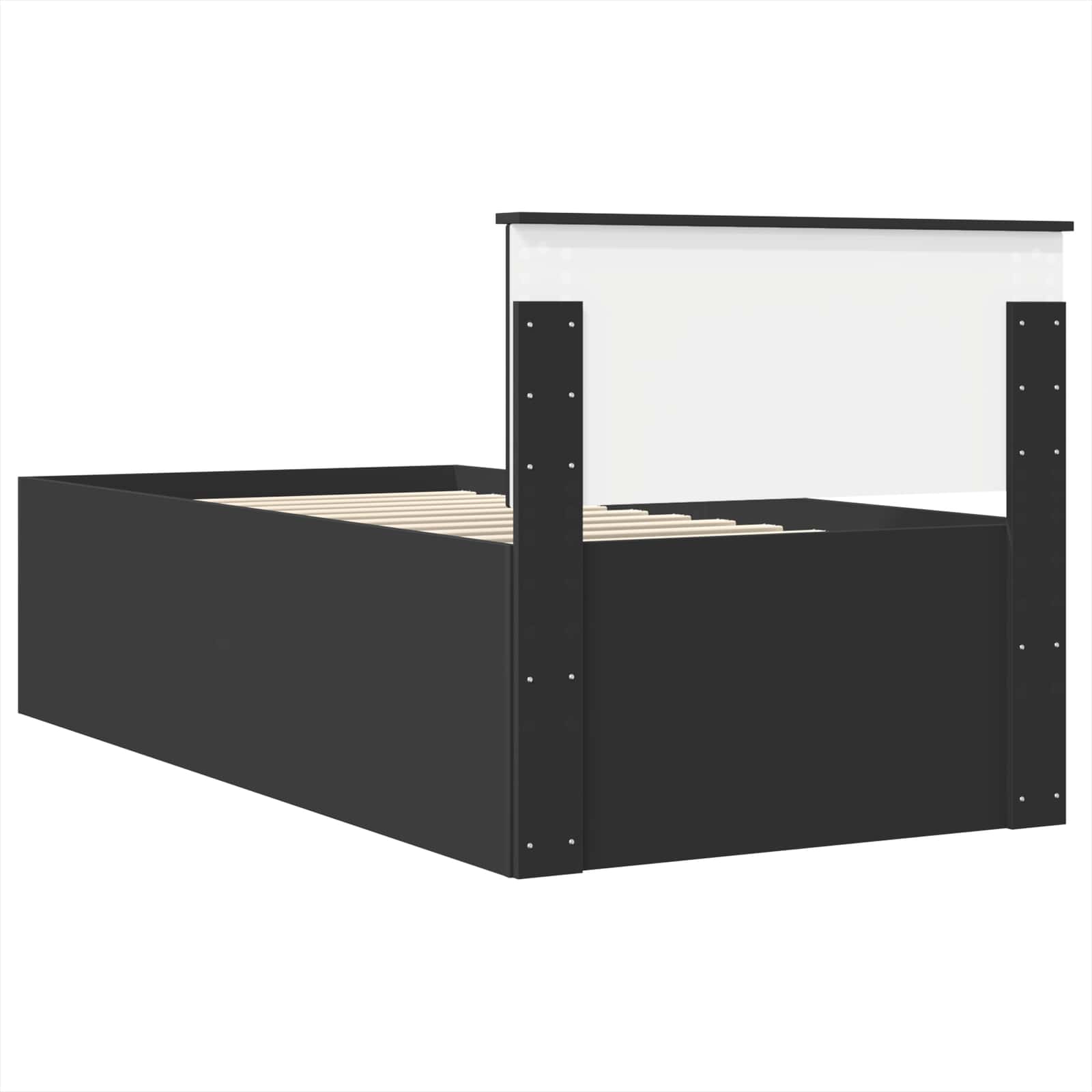 Sängram med huvudgavel Svart 120 x 200 cm Konstruerat trä