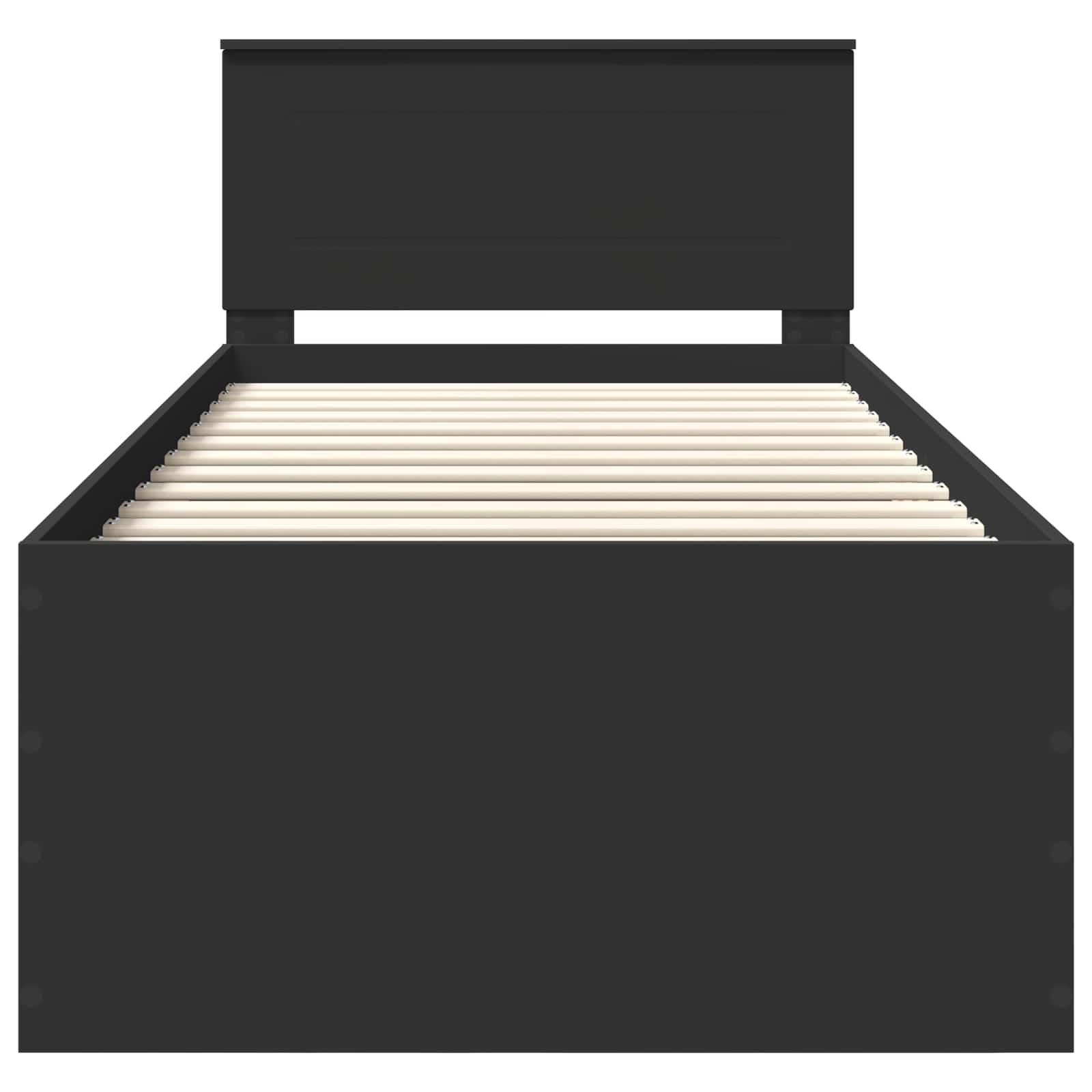 Sängram med huvudgavel Svart 120 x 200 cm Konstruerat trä