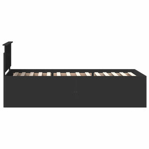 Sängram med huvudgavel Svart 120 x 200 cm Konstruerat trä