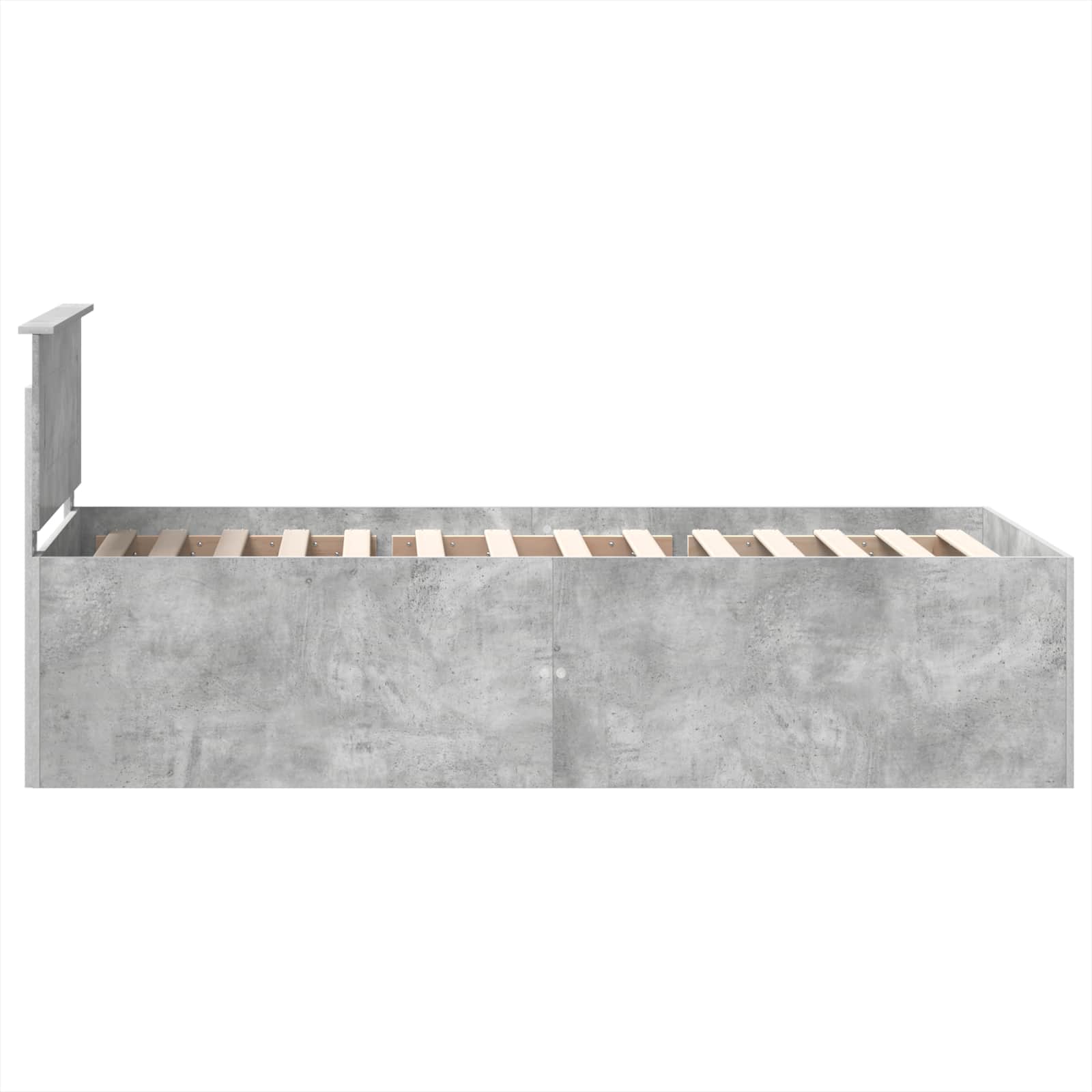 Sängram med huvudgavel Betonggrå 120 x 200 cm Konstruerat trä