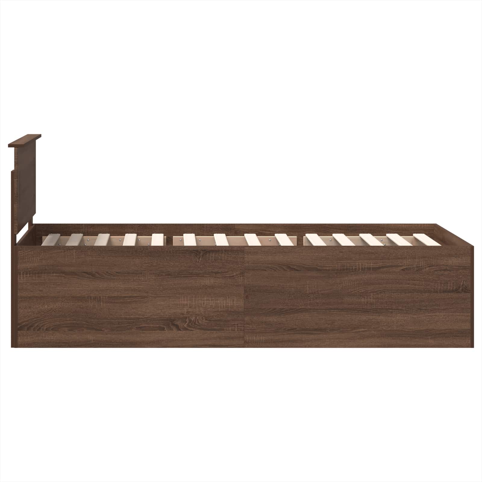 Sängram med huvudgavel Brun Ek 90 x 190 cm Konstruerat trä