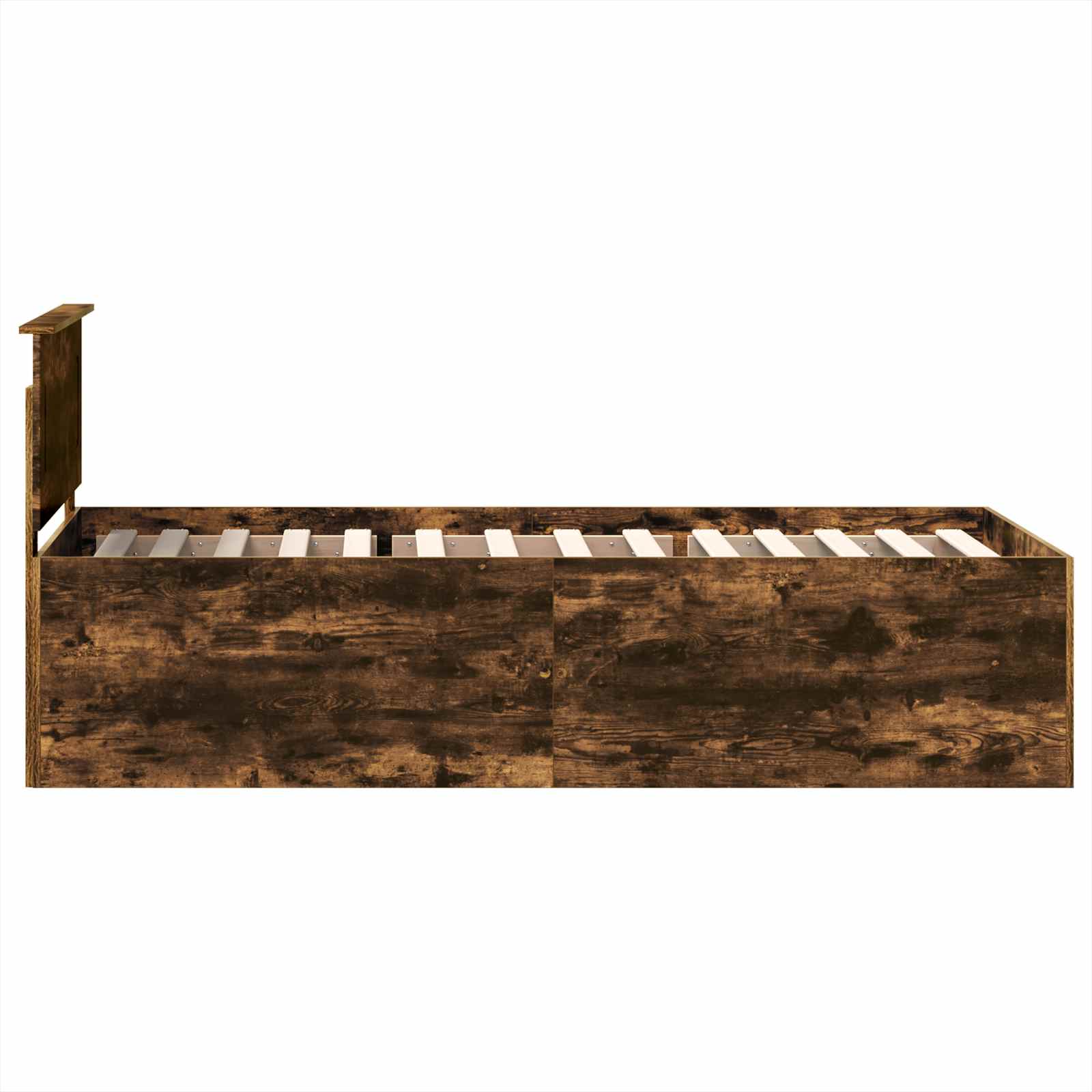 Sängram med huvudgavel Rökt ek 90 x 200 cm Konstruerat trä