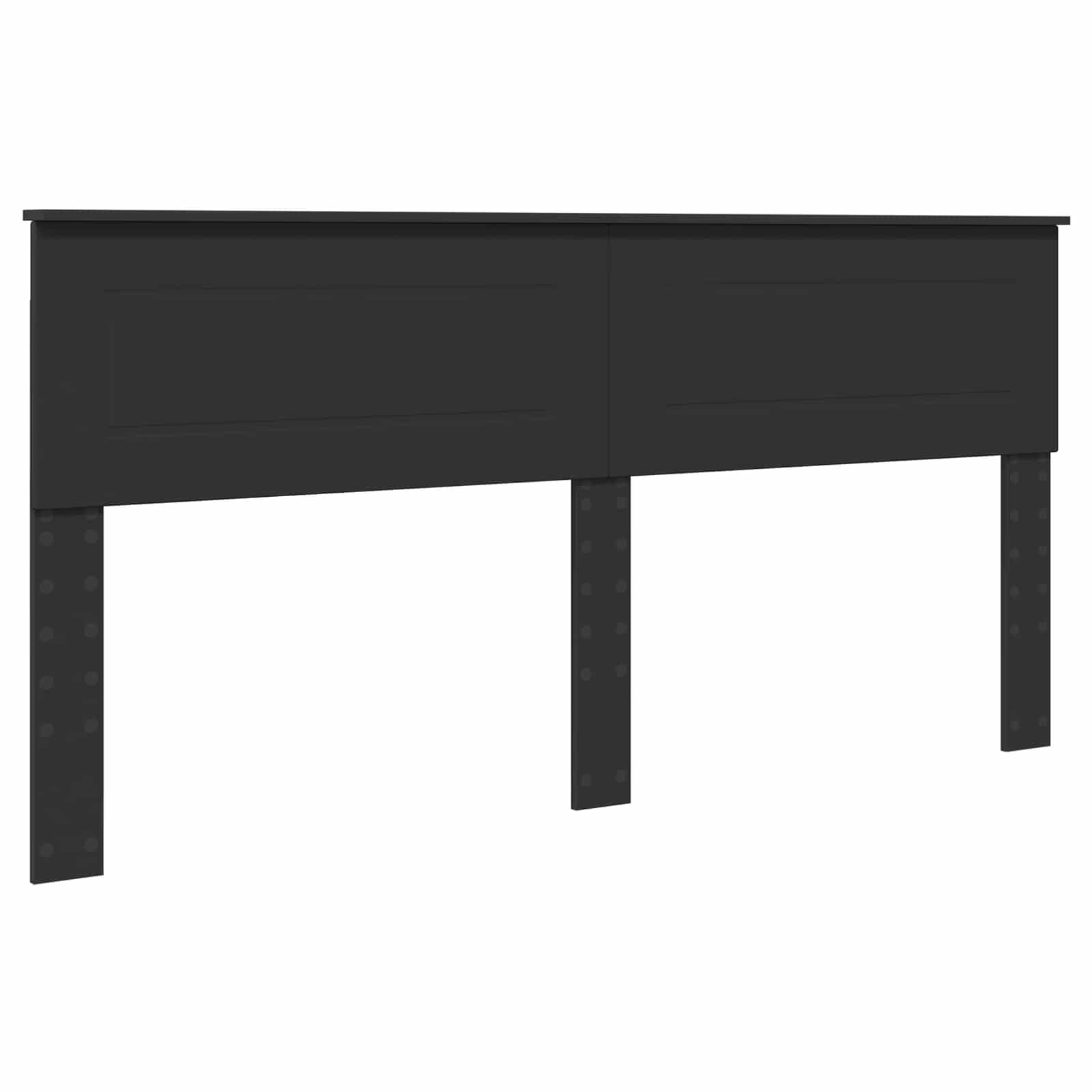 Sängram med huvudgavel Svart 200 x 200 cm Konstruerat trä