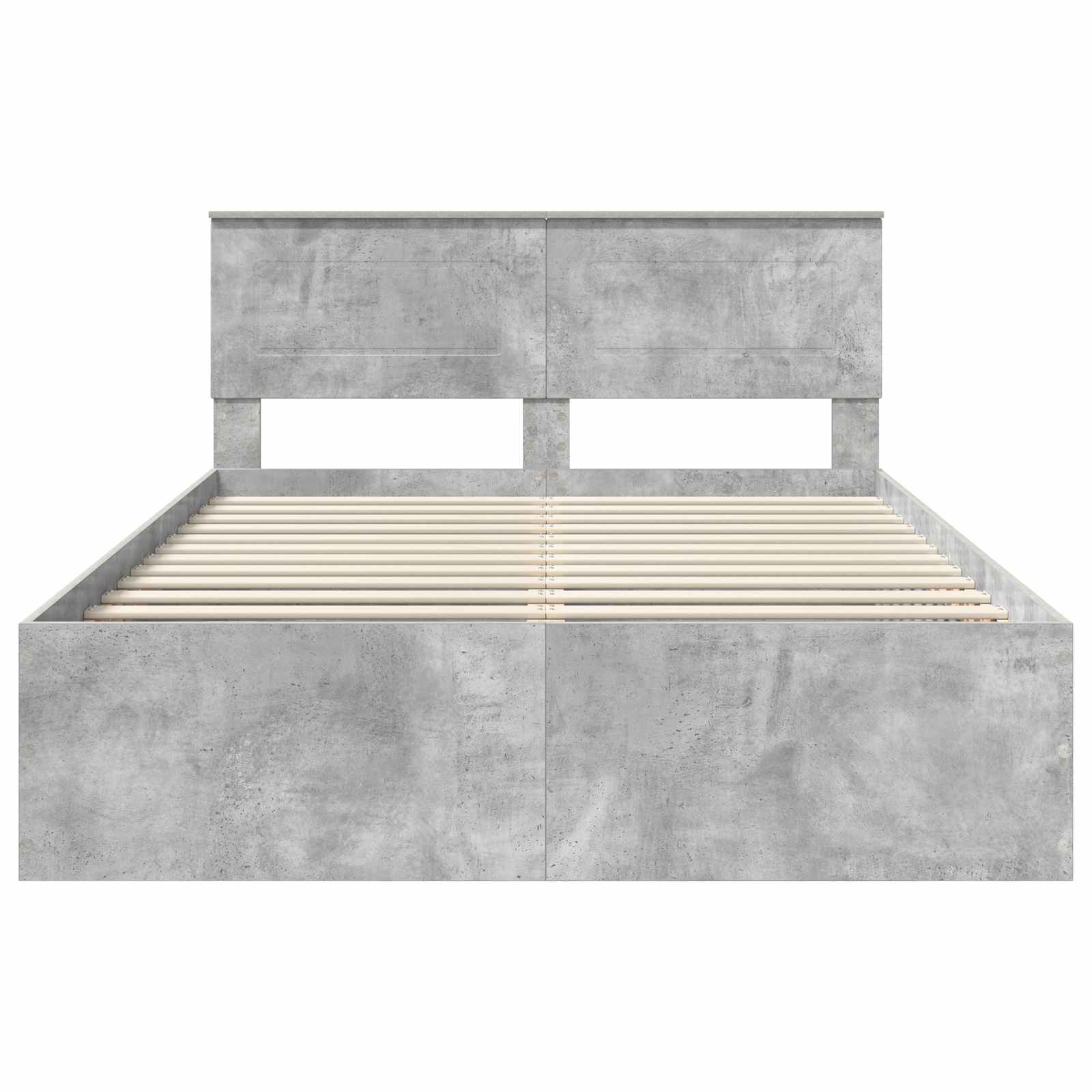 Sängram med huvudgavel Betonggrå 150 x 200 cm Konstruerat trä