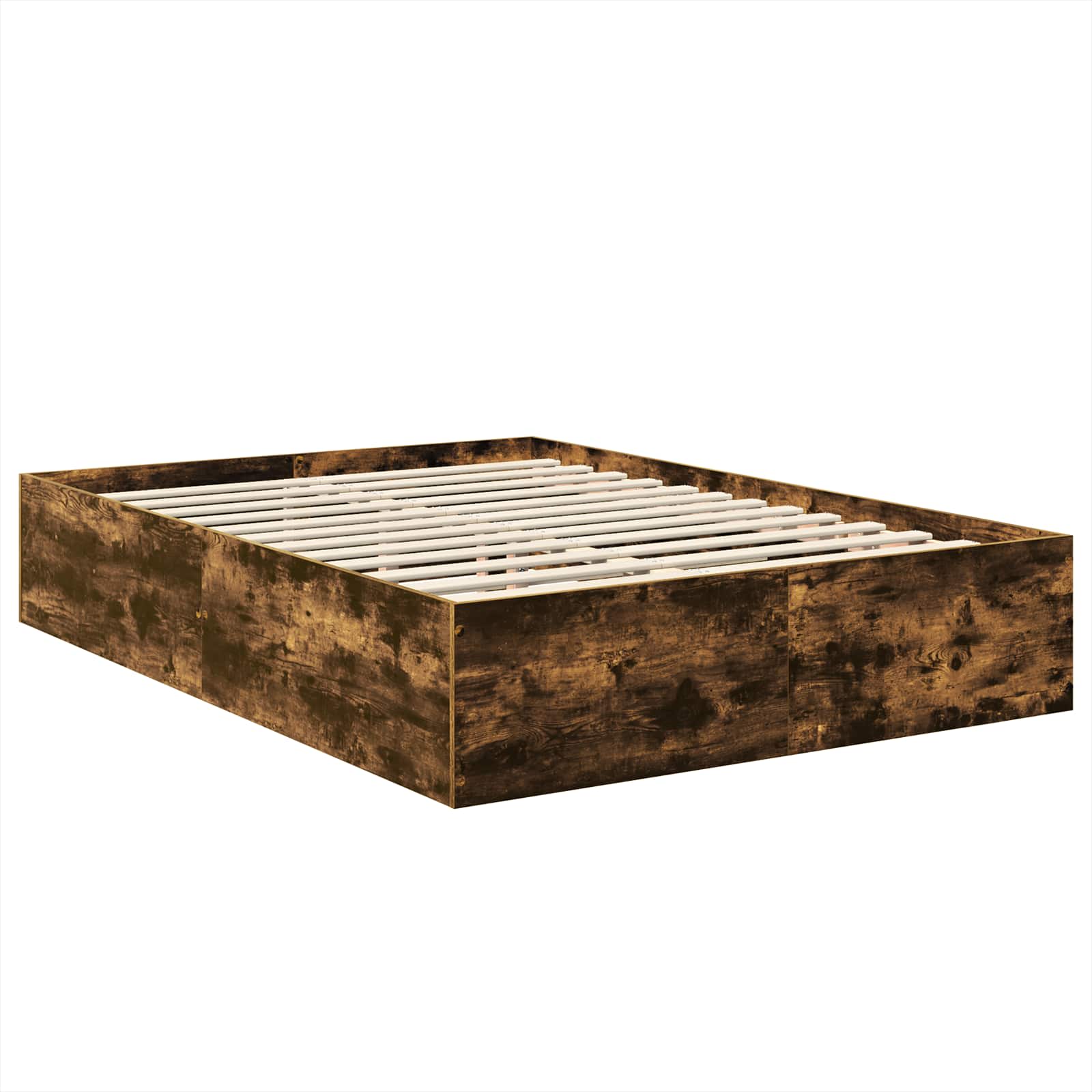 Sängram med huvudgavel Rökt ek 150 x 200 cm Konstruerat trä