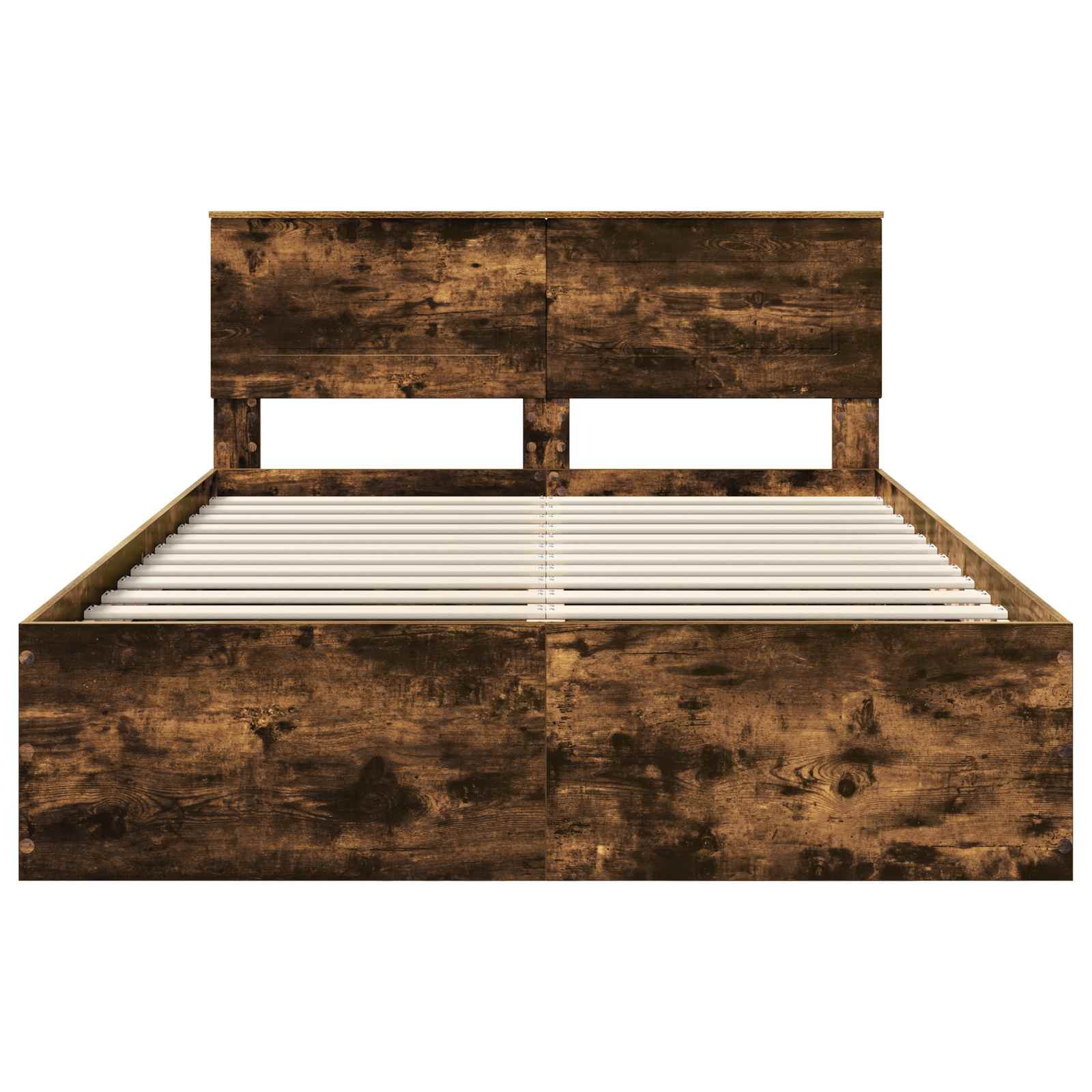 Sängram med huvudgavel Rökt ek 150 x 200 cm Konstruerat trä