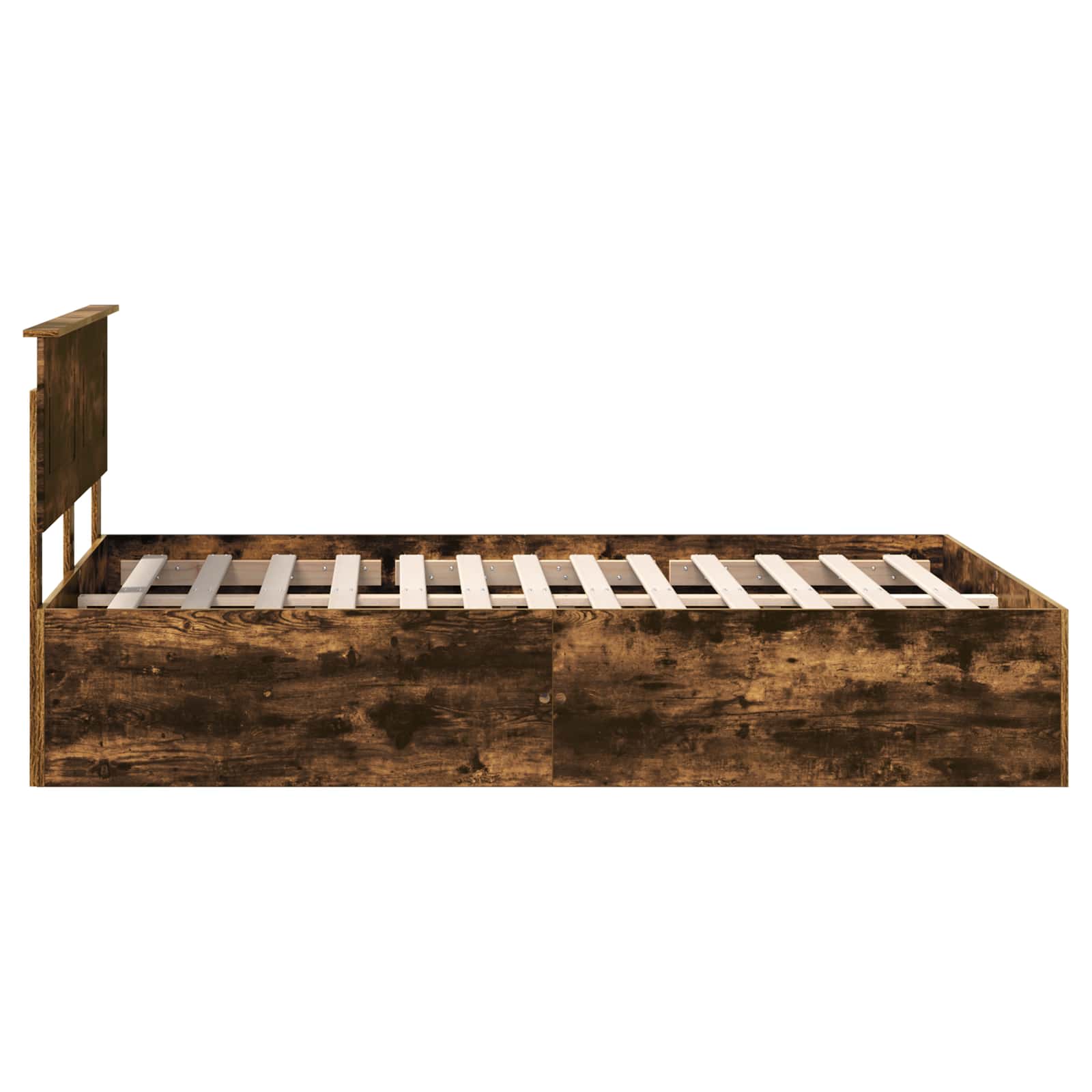 Sängram med huvudgavel Rökt ek 150 x 200 cm Konstruerat trä