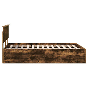 Sängram med huvudgavel Rökt ek 150 x 200 cm Konstruerat trä