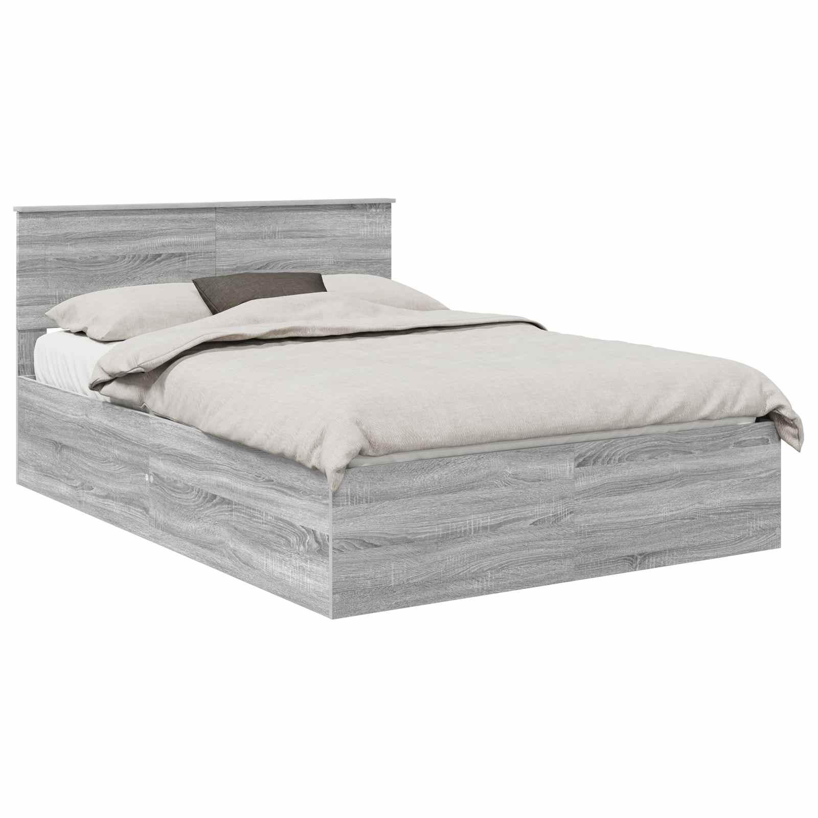 Sängram med huvudgavel Grå Sonoma 140 x 200 cm Konstruerat trä