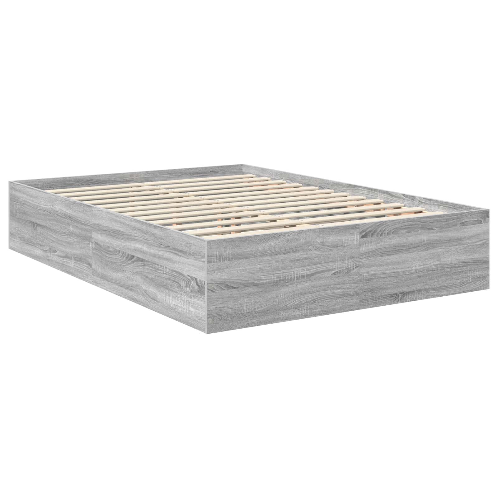 Sängram med huvudgavel Grå Sonoma 140 x 200 cm Konstruerat trä