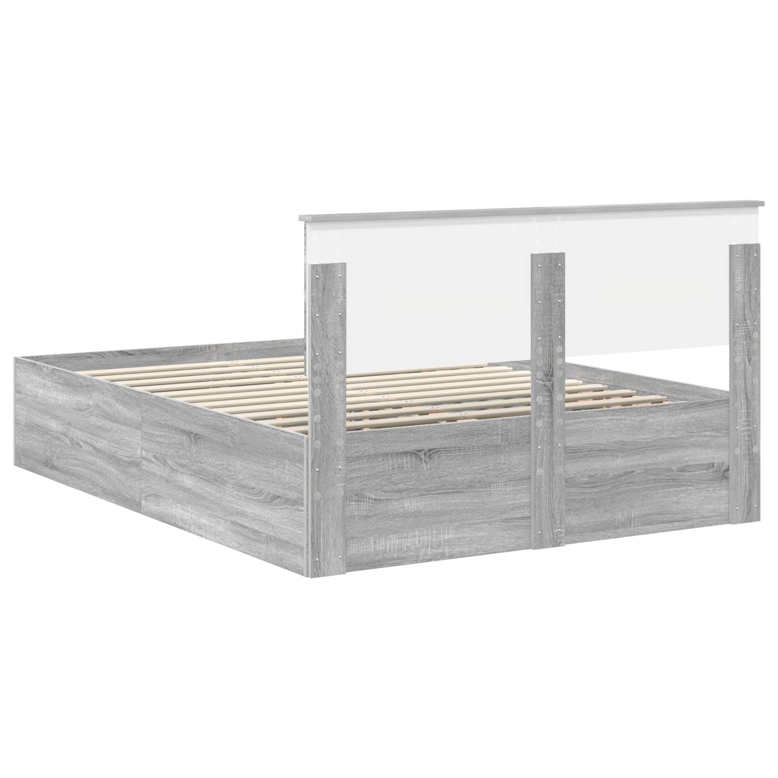 Sängram med huvudgavel Grå Sonoma 140 x 200 cm Konstruerat trä