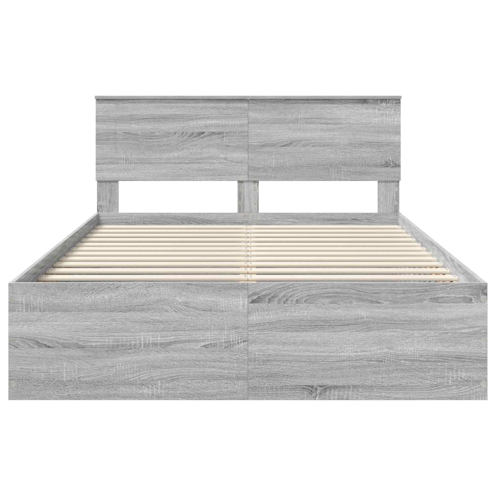 Sängram med huvudgavel Grå Sonoma 140 x 200 cm Konstruerat trä