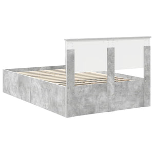 Sängram med huvudgavel Betonggrå 135 x 190 cm Konstruerat trä