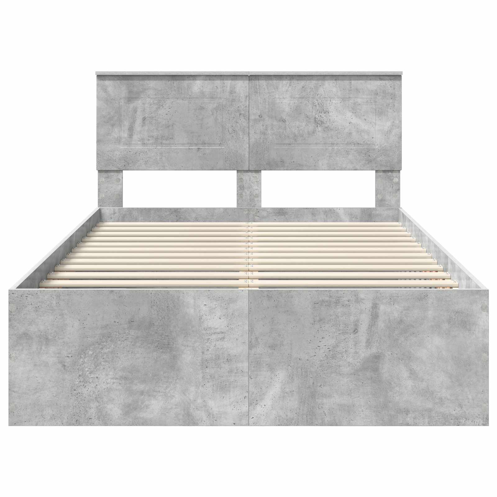 Sängram med huvudgavel Betonggrå 135 x 190 cm Konstruerat trä