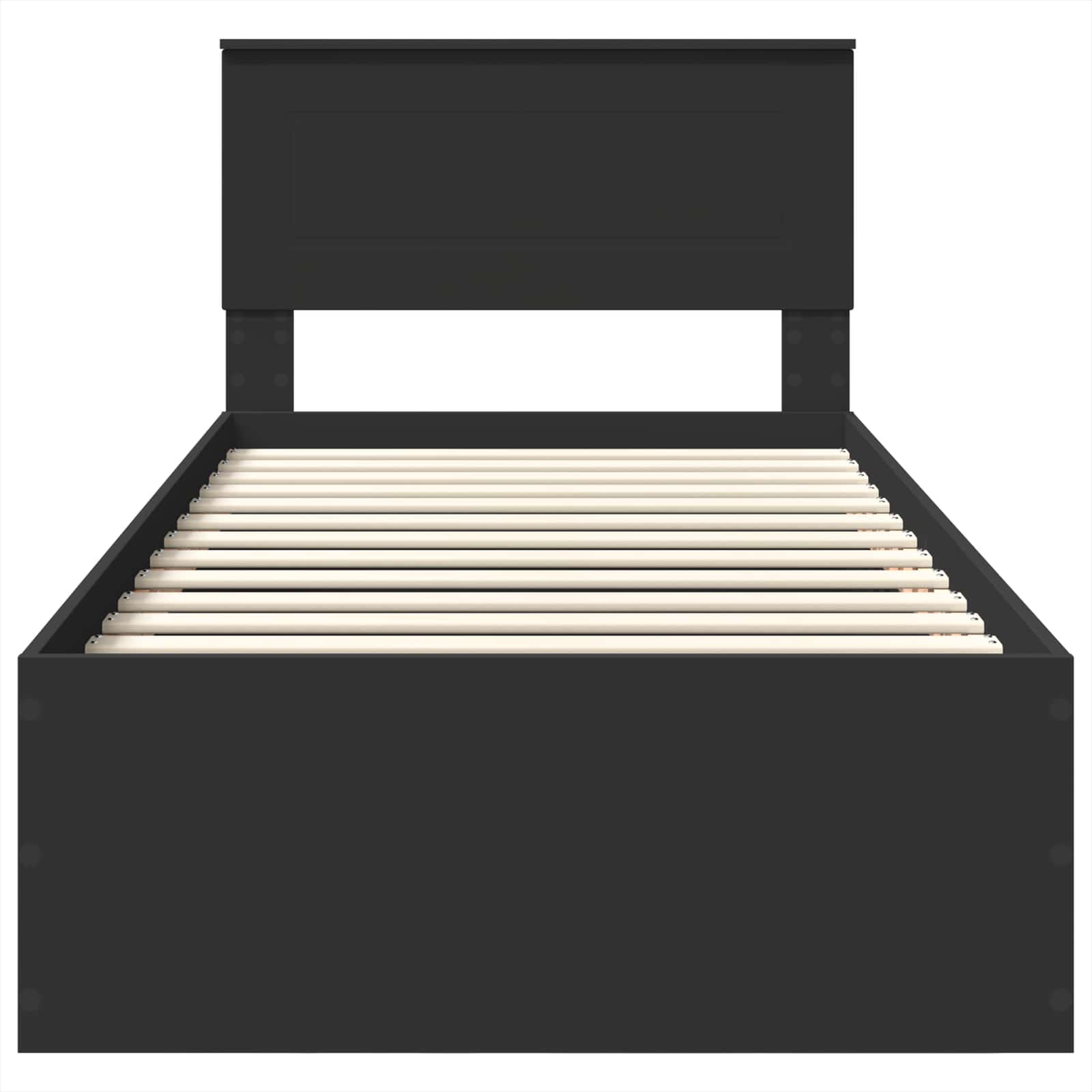Sängram med huvudgavel Svart 120 x 200 cm Konstruerat trä