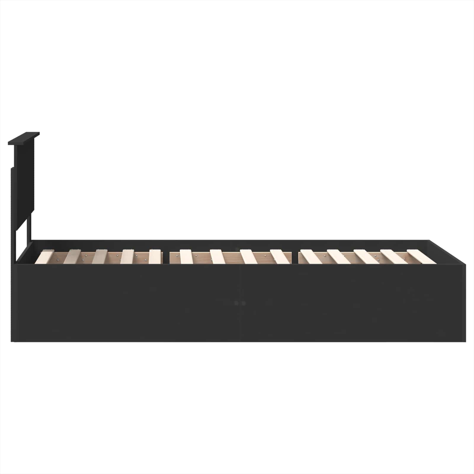 Sängram med huvudgavel Svart 120 x 200 cm Konstruerat trä