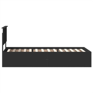Sängram med huvudgavel Svart 120 x 200 cm Konstruerat trä