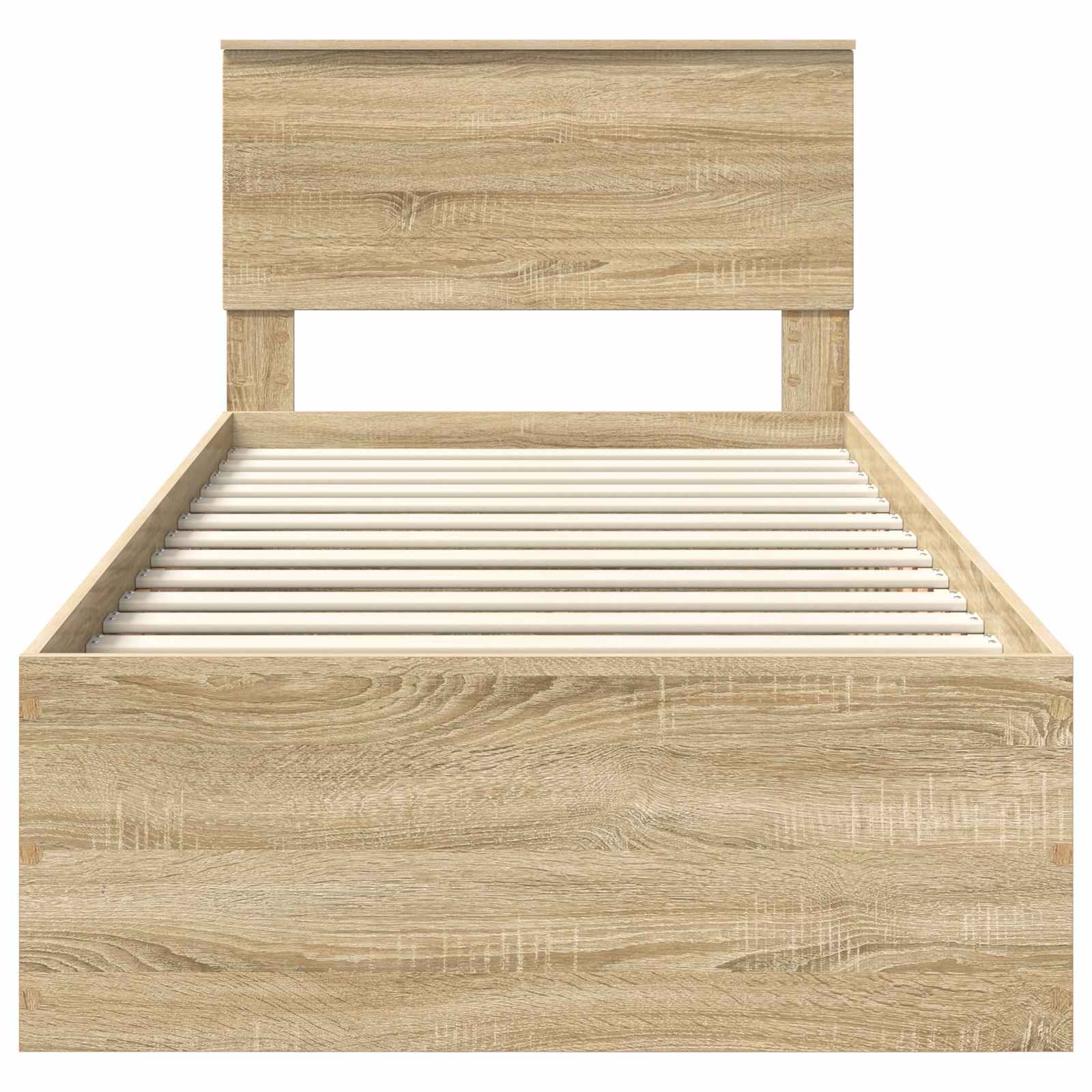 Sängram med huvudgavel Sonoma-ek 90 x 190 cm Konstruerat trä