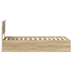 Sängram med huvudgavel Sonoma-ek 75 x 190 cm Konstruerat trä