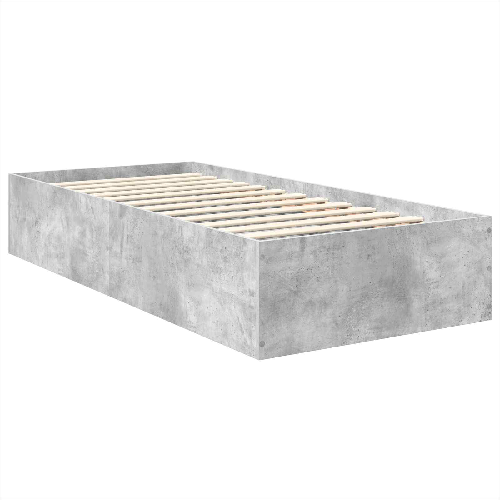 Sängram med huvudgavel Betonggrå 75 x 190 cm Konstruerat trä