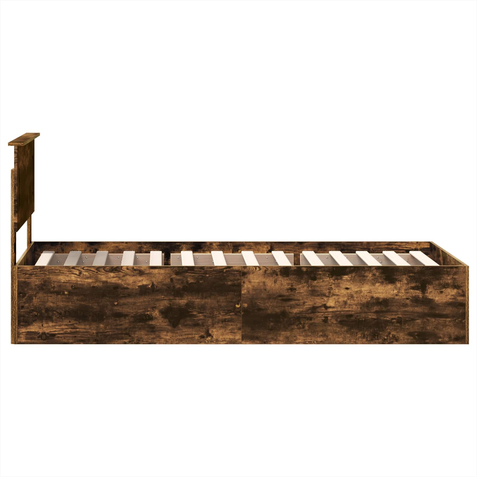 Sängram med huvudgavel Rökt ek 75 x 190 cm Konstruerat trä