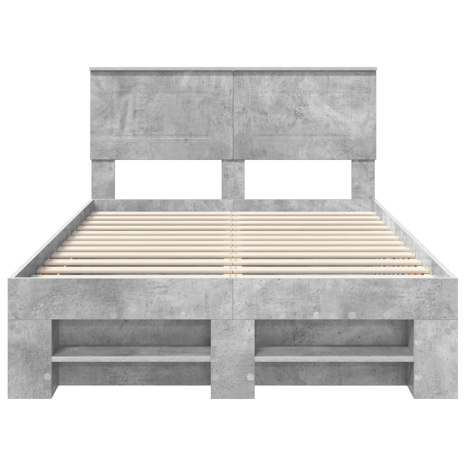 Sängram med huvudgavel Betonggrå 120 x 200 cm Konstruerat trä