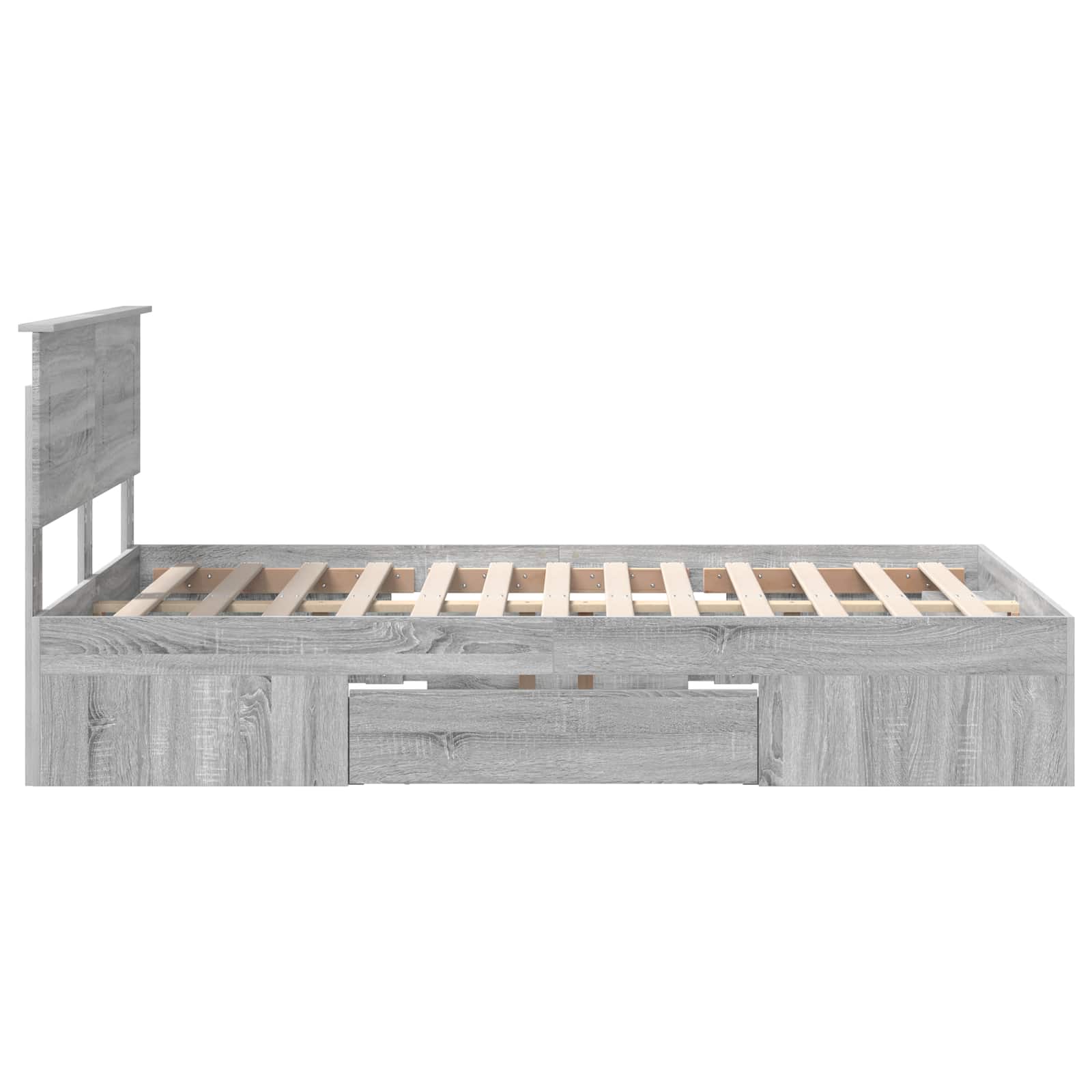 Sängram med huvudgavel Grå Sonoma 120 x 200 cm Konstruerat trä