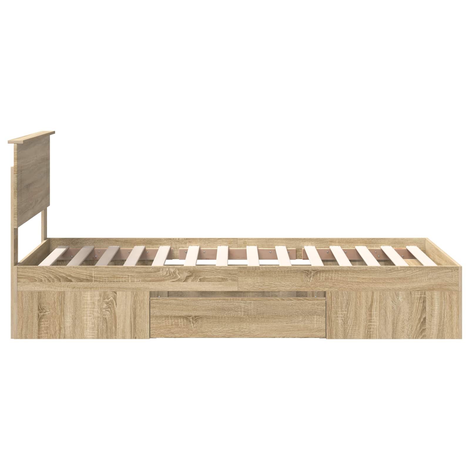 Sängram med huvudgavel Sonoma-ek 90 x 200 cm Konstruerat trä