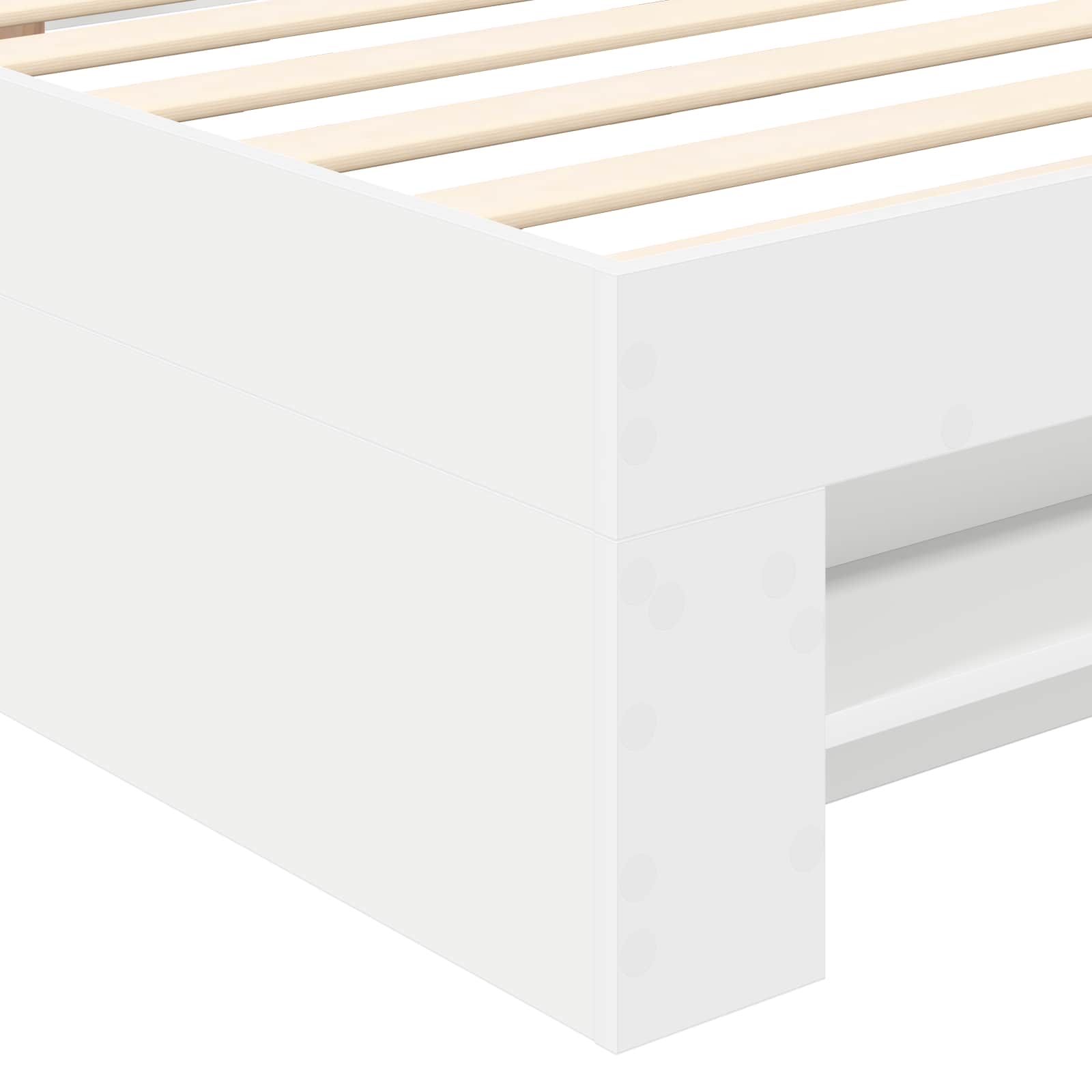 Sängram med huvudgavel Vit 90 x 200 cm Konstruerat trä