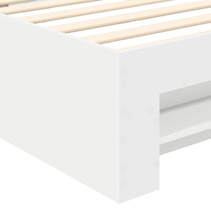 Sängram med huvudgavel Vit 90 x 200 cm Konstruerat trä