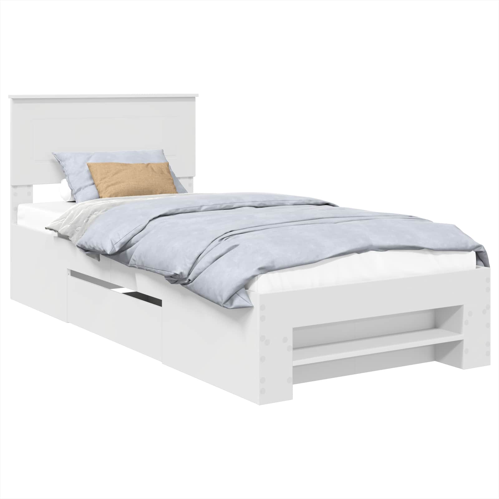 Sängram med huvudgavel Vit 80 x 200 cm Konstruerat trä
