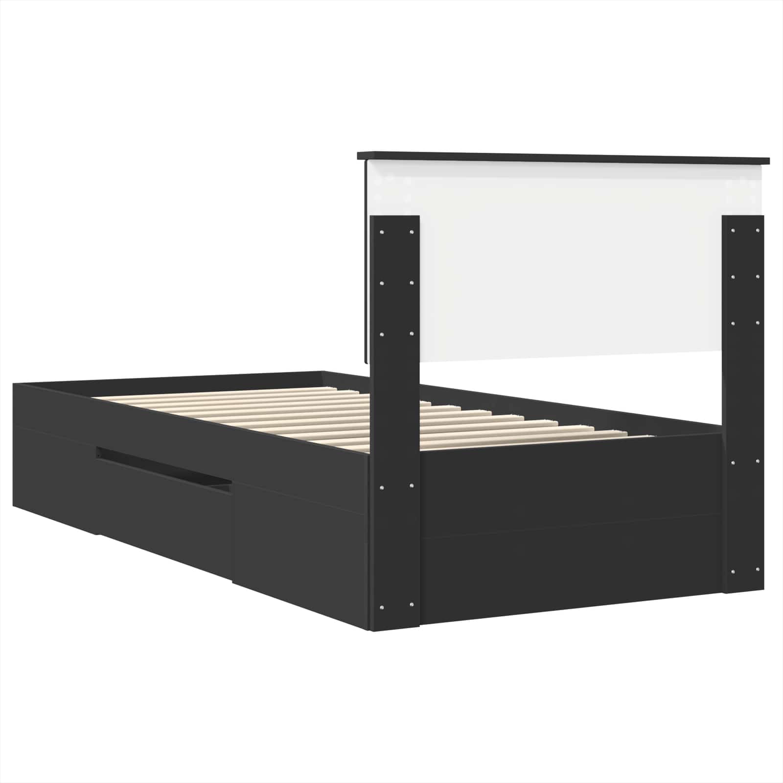 Sängram med huvudgavel Svart 80 x 200 cm Konstruerat trä