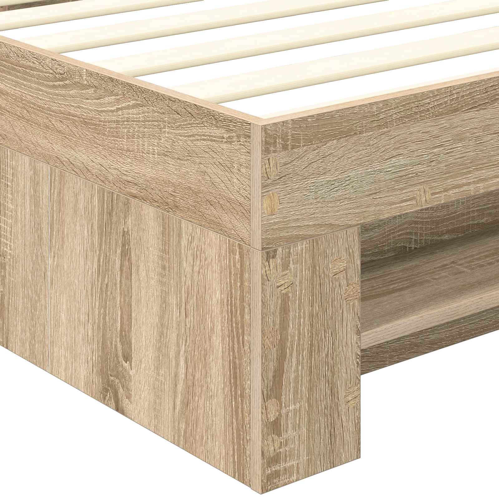 Sängram med huvudgavel Sonoma-ek 80 x 200 cm Konstruerat trä