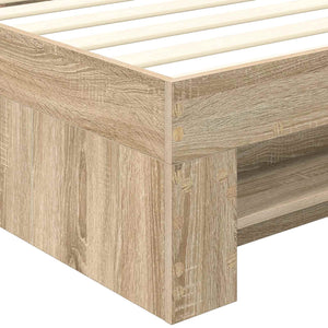 Sängram med huvudgavel Sonoma-ek 80 x 200 cm Konstruerat trä
