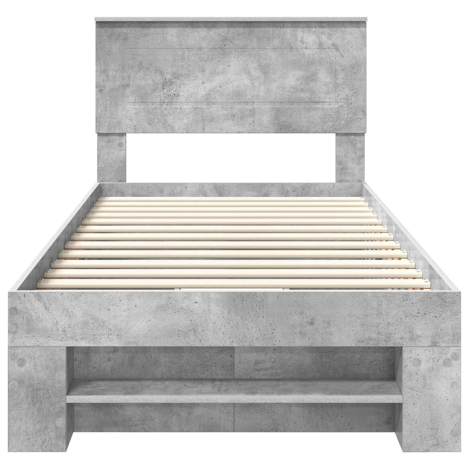 Sängram med huvudgavel Betonggrå 80 x 200 cm Konstruerat trä